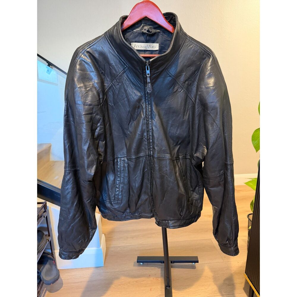 Vintage Andrew Marc Leather Bomber Jacket